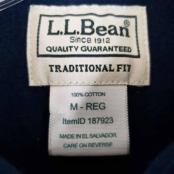 LL Bean Shirt Chamois Mens Size Medium M Vintage Blue LS Button Down Cotton - Picture 5 of 7